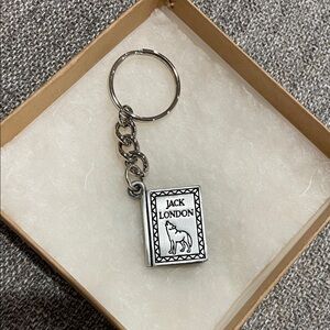 Silver Jack London Book Keychain